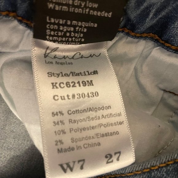 KanCan High Rise Skinny Zipper Ankle Jeans Womens 7/27 Blue Stretch Distressed - Picture 5 of 8